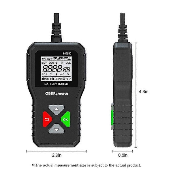 Batteritestare 6v 12v 24v, 100-2000 Cca 2ah-220ah Automobil Generator Testare Digital Batterianalysator För Bil/Lastbil