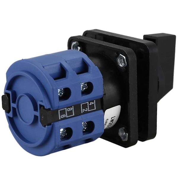 AC660V 25A 2-polet 3-positions momentan omskifter blå+sort