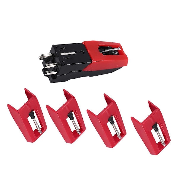 Platespiller Nål, 1 stk Platespiller Pickup med 4 stk Diamant Stylus Erstatning for Crosley