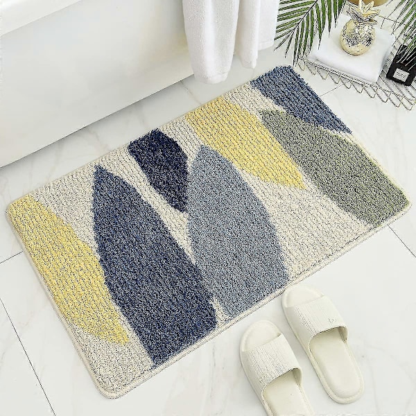 Skridsikker bademåtte, 40 x 60 cm Skovblad bademåtte super blød og absorberende