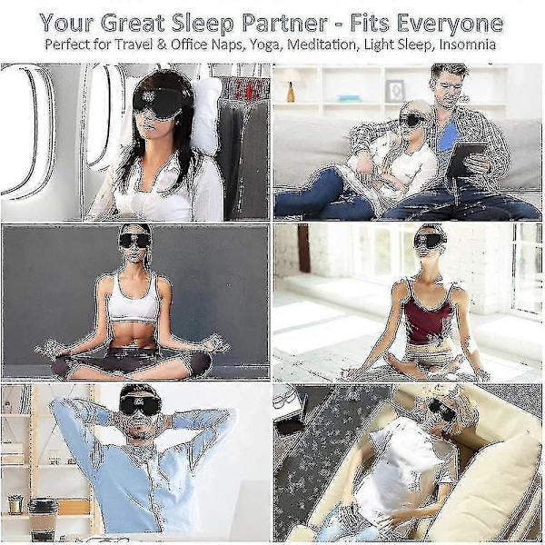 Unimuotoinen unimaski Bluetooth-kuulokkeilla, 3D-unimaskisilmänpeite ultraohuella stereolla