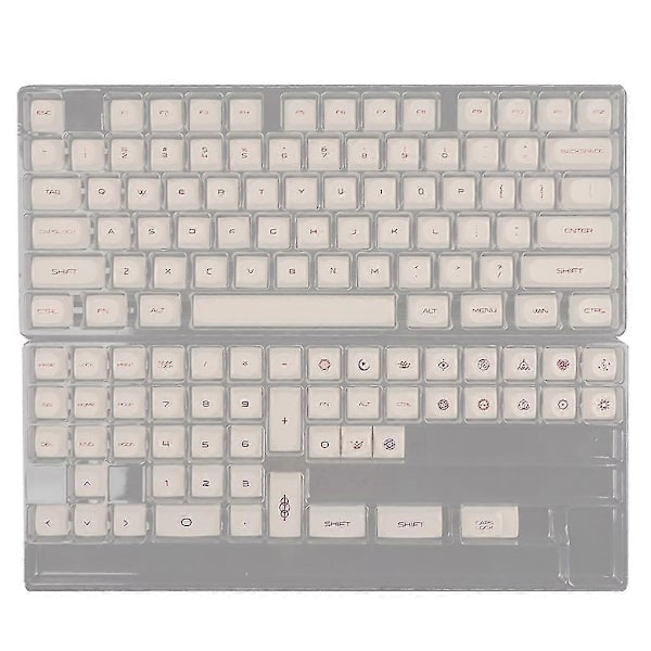 126 Taster Søte Graffiti Keycaps Ma Profil Tykke Pbt Dye Sub Keycaps Mekanisk