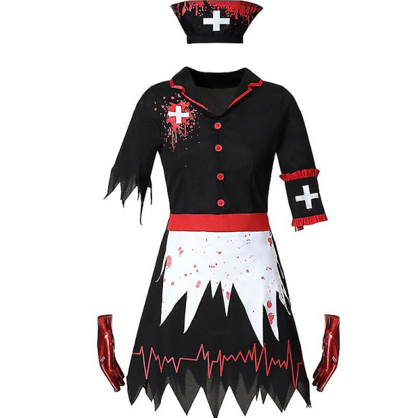 Vampyrer Zombie Blodig sjuksköterska Cosplay kostym Vuxna kvinnor Uniform  Skräck Flicka Klänning Fina kläder Halloween Carnival Party M 4f7c | M |  Fyndiq