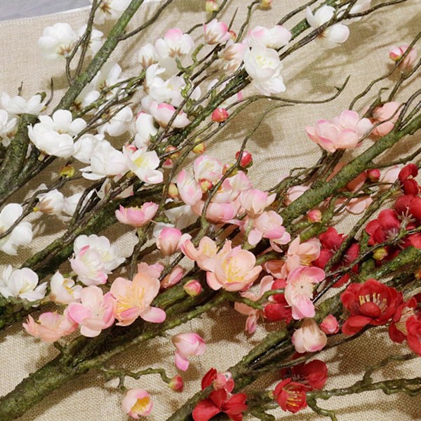 Konstgjorda blommor för inomhusdekoration - Set med 3 vita orkidéer