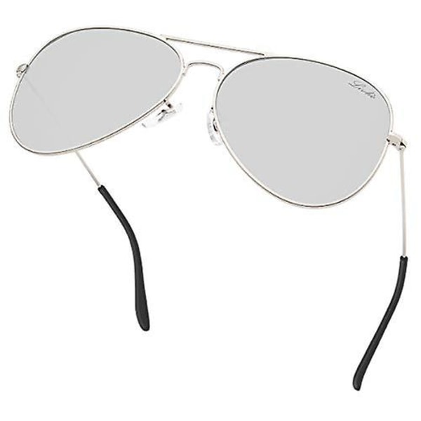 SQCLV Klassiske Polariserte Aviator Solbriller UV Speilglass Metall Retro Shades
