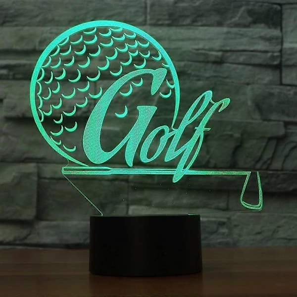 3D Golf Nattlampa 7 Färgers Ändring LED Bordslampa Akryl Platt ABS Bas USB Laddare Heminredning Leksak Födelsedag Julklapp Barn