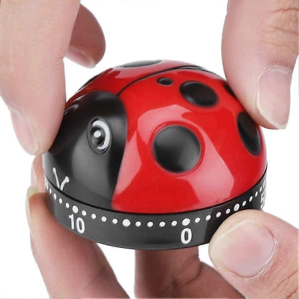 Sød Mariehøne Form Køkken Timer 60 Minutter Timer med Høj Ring Mekanisk Optræk Timer Køkken