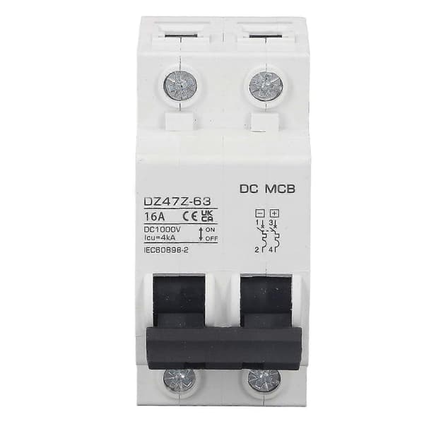 DC Strømafbryder Overbelastningsbeskyttelse Magnetisk System PV Strømafbryder 2P 1000V 16A