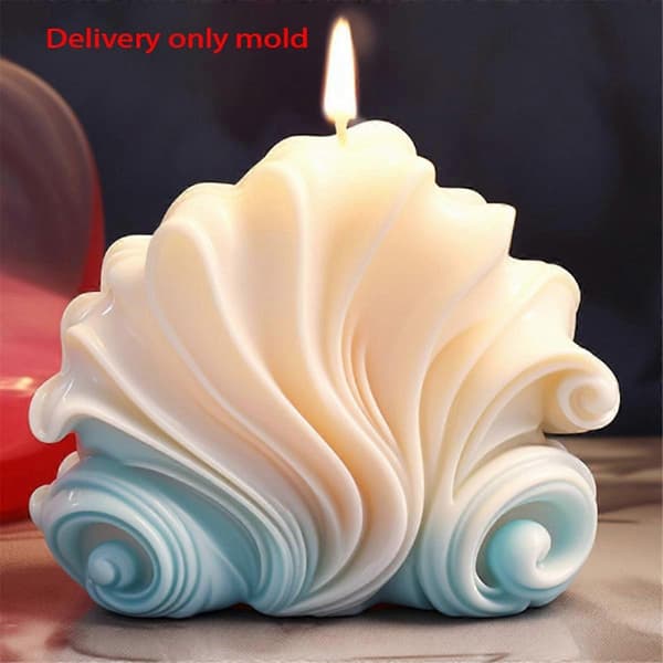 3D Skalformet Lys Silikoneform Skal Kage Chokoladeform, C