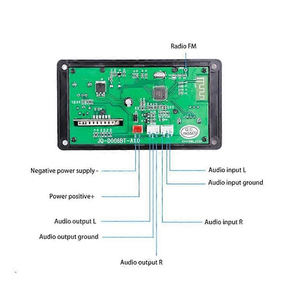 DC 12V MP3 Dekoder Board Forstærker Bilradio Receiver MP3 Afspiller Bluetooth V5.0 USB SD Modul MP3 FM