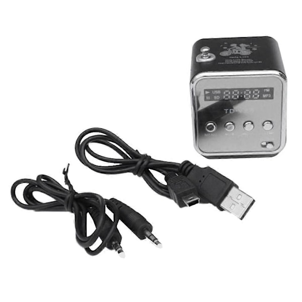 TD-V26 Digital Bärbar Mini FM Radio Mottagare LED Högtalare Trådlös Högtalare MP3 Stöd SD/TF Ca