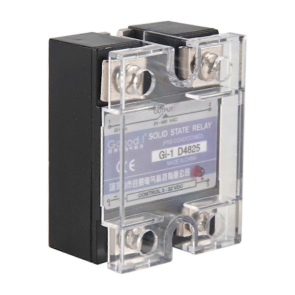 SSR 25A 3-32V DC Till 24-480V AC Enfas Solid State Relä DC Kontroll AC MGR-1 D4825 Lastspänning