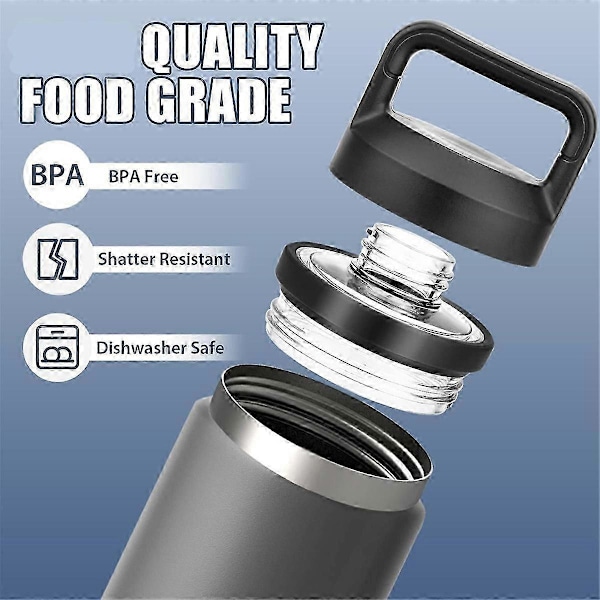 Lock för YETI Rambler-flaska, Ersättningslock för 18 Oz 26 Oz 36 Oz 64 Oz Topplock Vattenflaska A