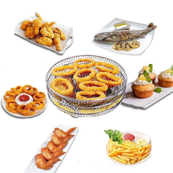 Air Fryer -lisätarvikkeet, kolme pinottavaa telinettä Gowise Phillips USA Cozyna Ninja Air Fryerille, Air Frye