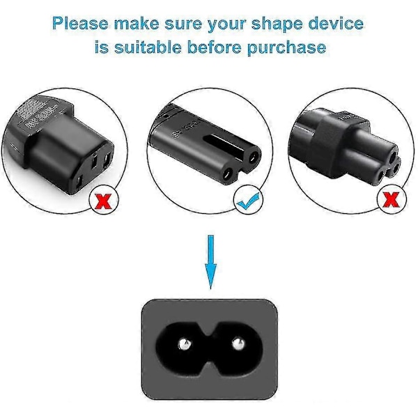 C7 Strømkabel 2 Ben Ps5 Ps4 Ps3, 1,5m Bipolar Strømkabel Til Hp Canon