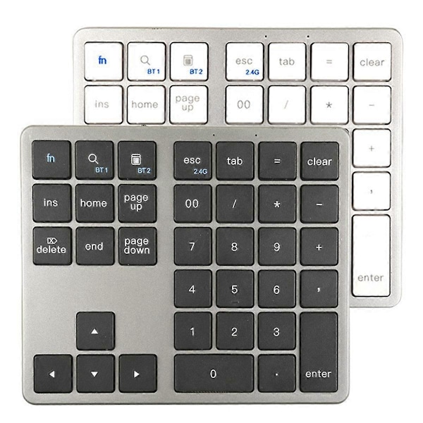 2.4G Bluetooth Num Pad Ultratynn Trådløs Numpad USB Oppladbar Numerisk Tastatur for IOS Android