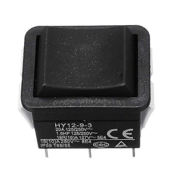 1st Hy12-9-3 6-stifts industriell elektrisk vippströmbrytare 125/250 V tryckknapp strömbrytare På-av-på strömbrytare