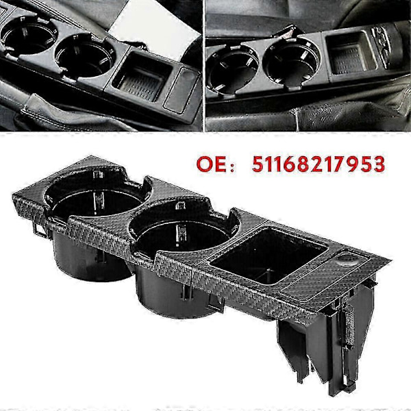 51168217953 for- 3-sarjan E46 318I 320I 98-06 Hiilikuitu Keskikonsolin Mukiteline Kolikkoteline