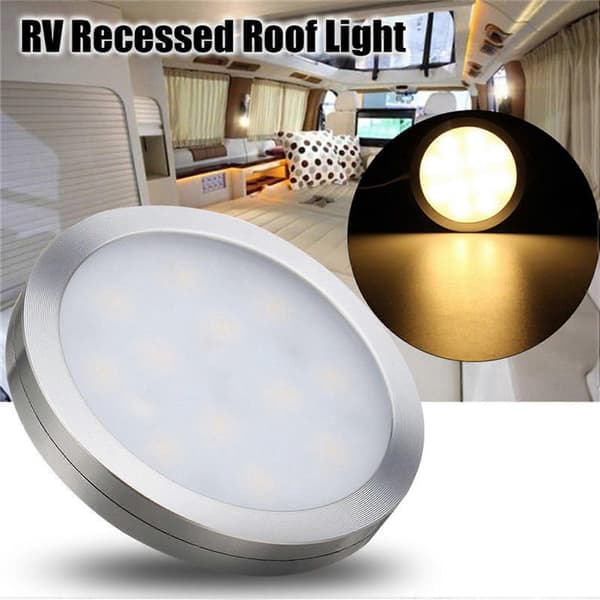 6X 12V LED-lys Bobil Tilhenger Båt Interiør Tak Downlight Varm Hvit