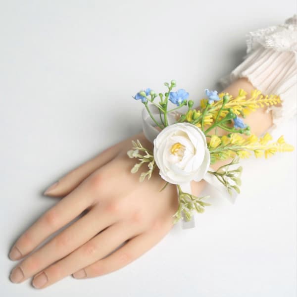 Kunstig Korsage og Boutonniere Sæt til Formelle Begivenheder og Brudefester M