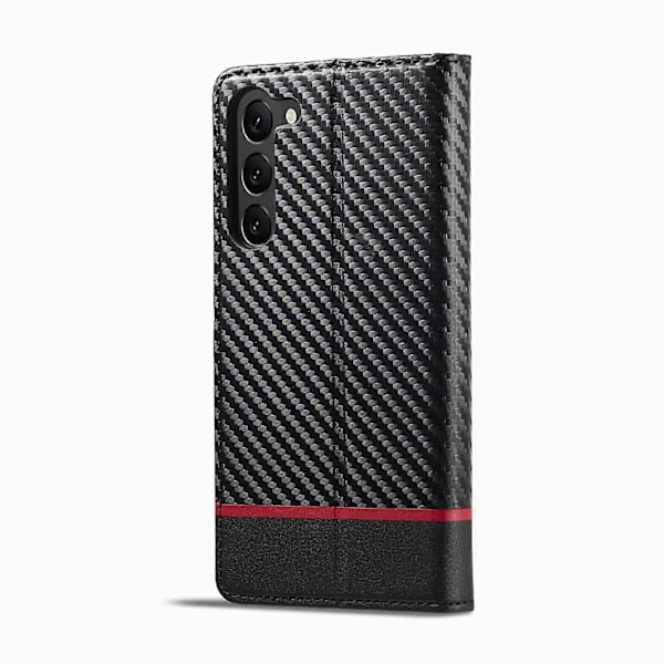 För Samsung Galaxy S23+ 5G LC.IMEEKE Kolfiber PU + TPU Horisontellt Flip Läder Telefonfodral Horizontal lines
