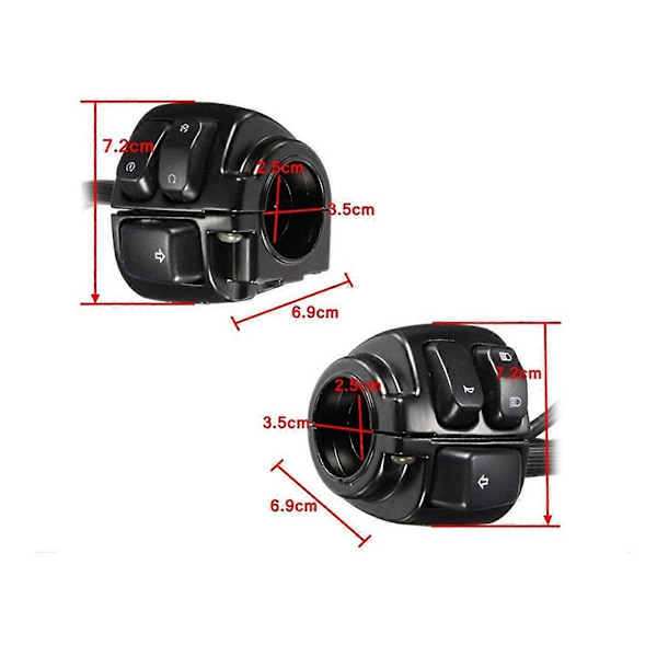 Motorcykel 1 Tum Styrbrytare Kontroll och Kabelhärva 1996-2012 för Harley Softail Dyna Sp