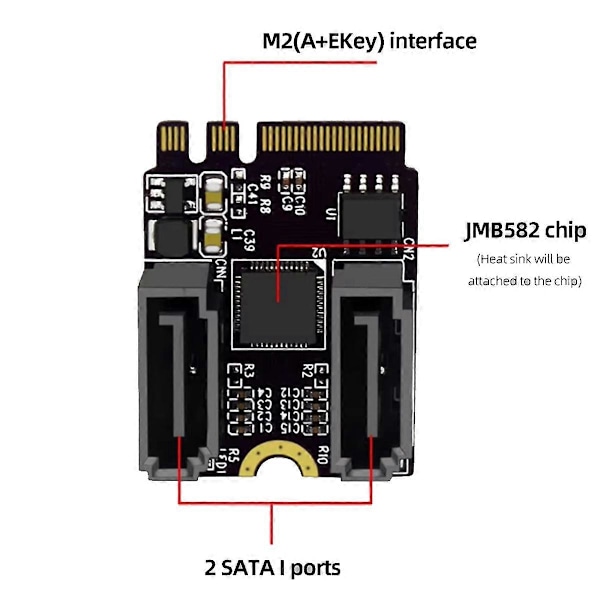 5 STK M2 til SATA3.0 Udvidelseskort PCI-E3.0 KEY A+ E WIFI M.2 til SATA Udvidelseskort Adapter Uden