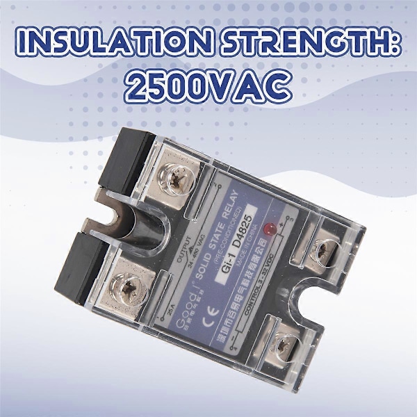 SSR 25A 3-32V DC Till 24-480V AC Enfas Solid State Relä DC Kontroll AC MGR-1 D4825 Lastspänning