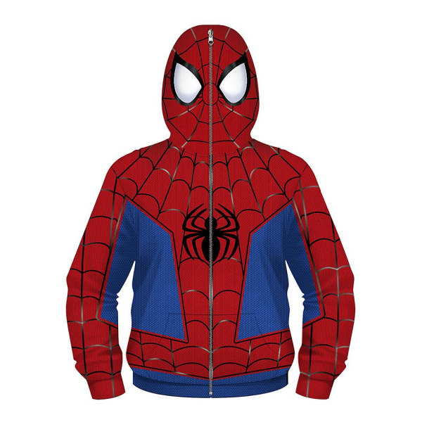 Barn Spider-man Huvtröjor Hooded Zip Coat Jacka Toppar Outwear Presenter Homecoming Spiderman 12-13 Years