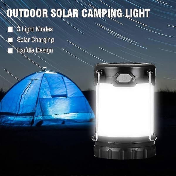 Utendørs Solar LED Campinglykt 3 Lysmoduser Teltbelysning USB Oppladbar Vanntett Søkelys