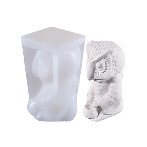 Skelet Zombie Lys UV Krystal Harpiksform Aromaterapi Gips Silikoneform owl