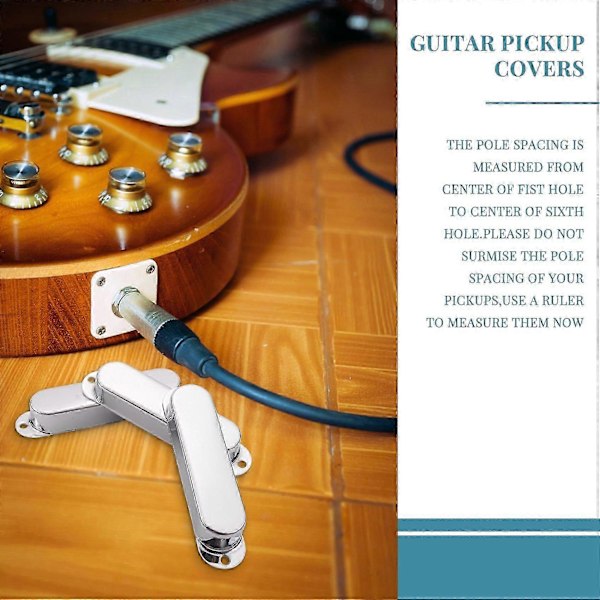 Passer for 3 stk. Krom Metall Forseglet ST Strat Gitar Pickup Deksel 3 Lukkede Single Coil Pickup Deksel for-FO SHAN RAN WANG