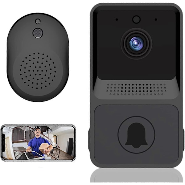 Trådløs Fjernbetjent Video Dørklokke, Smart Video Dørklokke Home Intercom Hd Night Vision Wifi Opladning, Smart Dørklokke, Tovejs Samtale, App Kontrol
