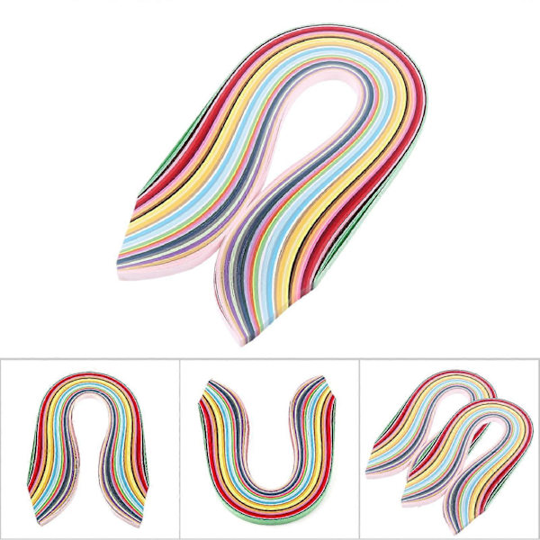 720 stk. 3 mm Bredde Quilling Papirstrimler, 36 Farver, 540 mm Længde