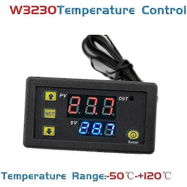 24V 20A W3230 LCD Digital Termostat Kontroller Regulator Högtemperaturlarm