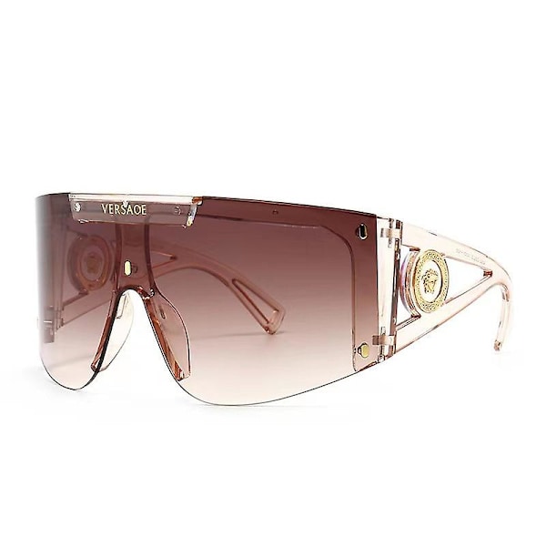 SQCLV Oversized Flade Top Solbriller Mænd Kvinder Ét Stykke Store Skjold Shades