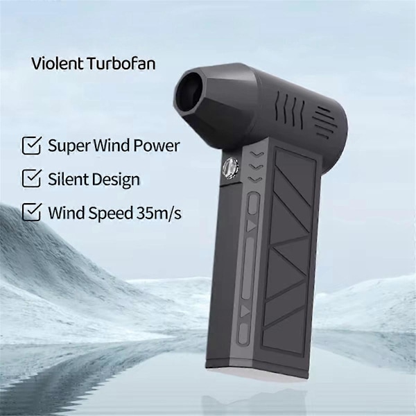Mini-ilmapuhallin lisäsuuttimella 130000RPM Turbo Jet -tuuletin Tuulen nopeus 39,5 m/s Sähköpuhallin