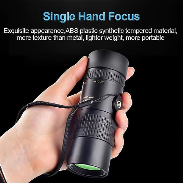HD Optisk Zoom Monokulær Teleskop 4K 10-300x40mm