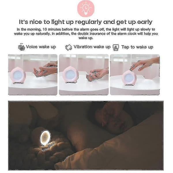 Smart Röststyrd Väckarklocka Högtalare (rosa)