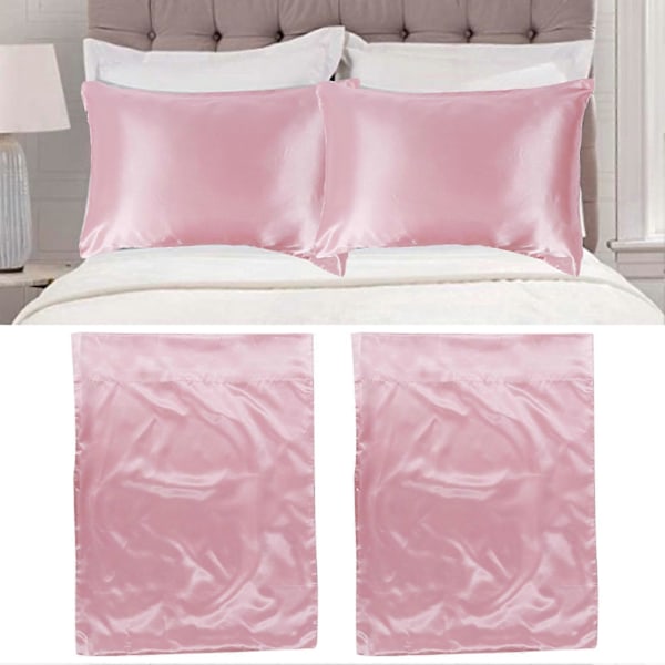 75 x 150D Satin Örngott Set, Mjuka Örngott för Sängkläder, Kuvertförslutning, Rosa Färg
