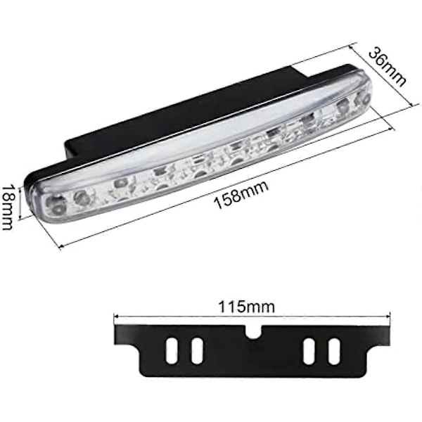 LED Varselljus Bil 8 LED 12 V Varselljus Universal