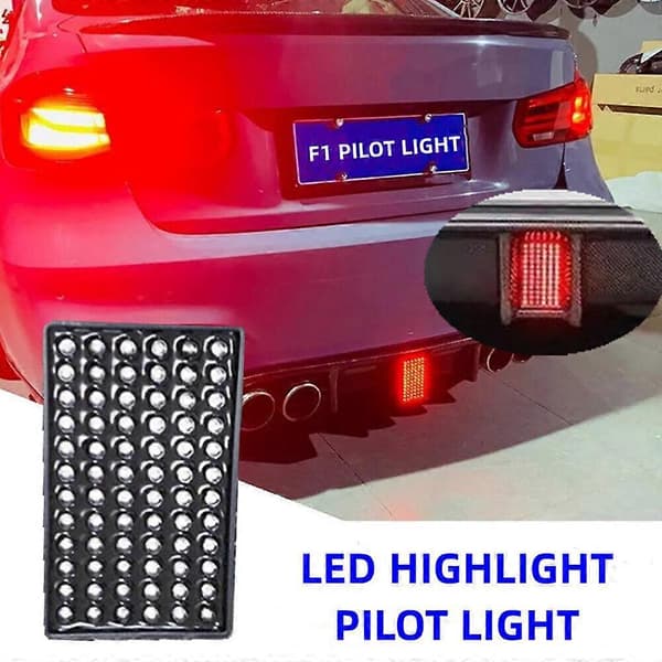 F1 Stil 72 LED Bakre 3:e Tredje Stroboskop Blinkande Bromsljus Universal