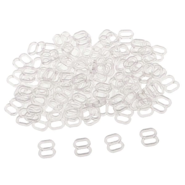 3x100 stk. 6 mm Nylon Justering 8 Krog BH Skyder Spænde Bikini Lukninger Klar Godt