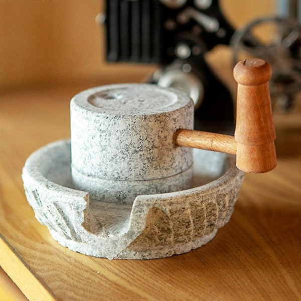 Mini Hjem Kaffebønne Maskin Retro Hånd Kaffekvern Korn Krydder Naturlig Liten Steinmølle Retro O
