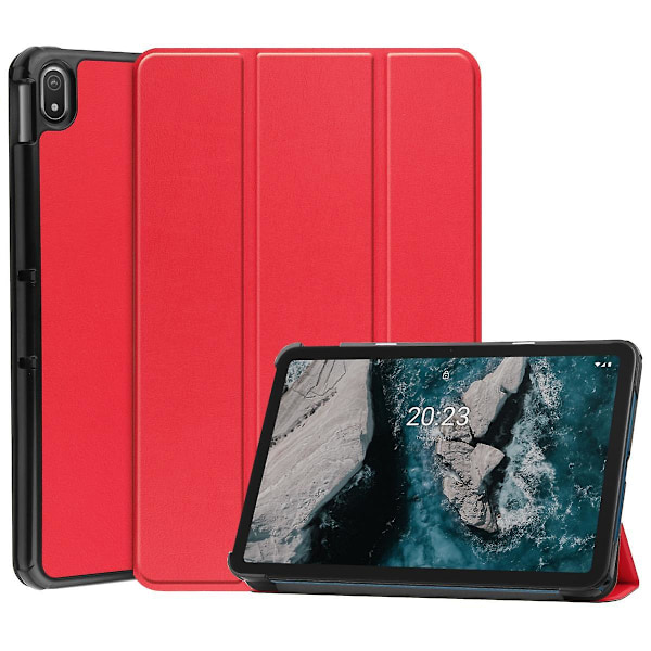 Cover til Nokia Tablet T20, Slim Shade Tri-Fold Stand Hard Shell Cover til Nokia Tablet T20 (TA-1392) 2021 Udgivelse 10.36\" (Rød)