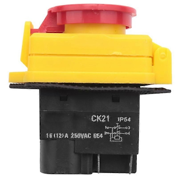 250V 16A IP54 Start Stopp Brytare Nollspänningsutlösare med Nödstopp Tryckknapp Elektromagnet