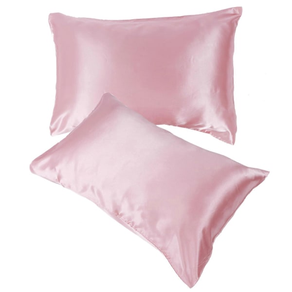 75 x 150D Satin Örngott Set, Mjuka Örngott för Sängkläder, Kuvertförslutning, Rosa Färg