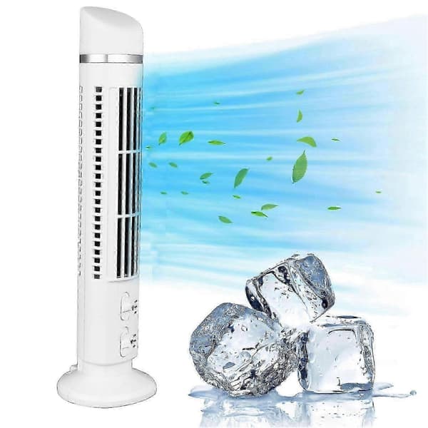 Bladeless tårnventilator med 90° oscillation, stille 34dB køling til soveværelse og hjem White