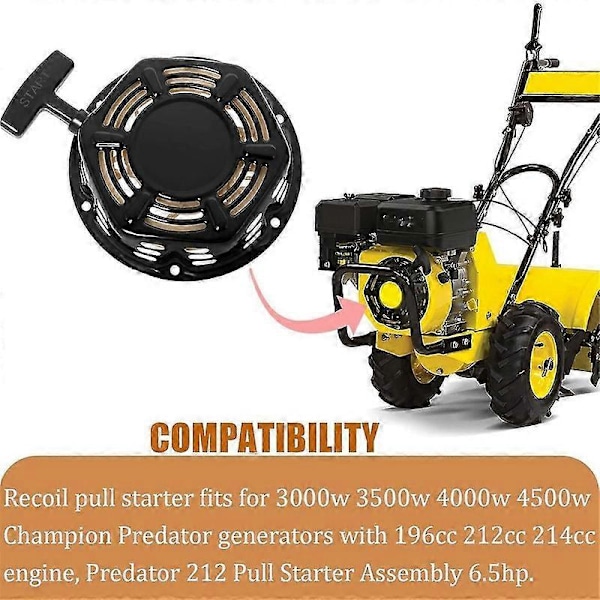 For 212cc 196cc 224cc Startsnortrekk 3500w 4000w 4500w Generator Deler med Startsnor