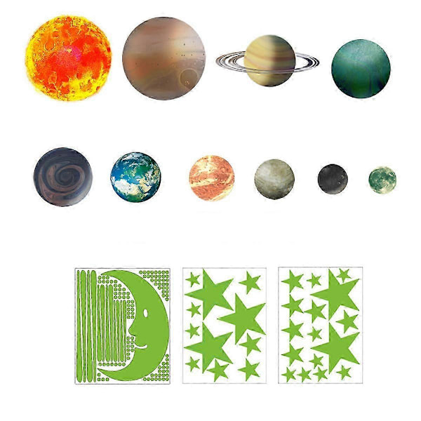 Fleksibel Vinyl Sollys Kunst, Værbestandig Saturn Solfanger Vinduspanel For Gutter Og Jenter, Beste Gave Med Sterk Langvarig Glød (11\"X9\") wel